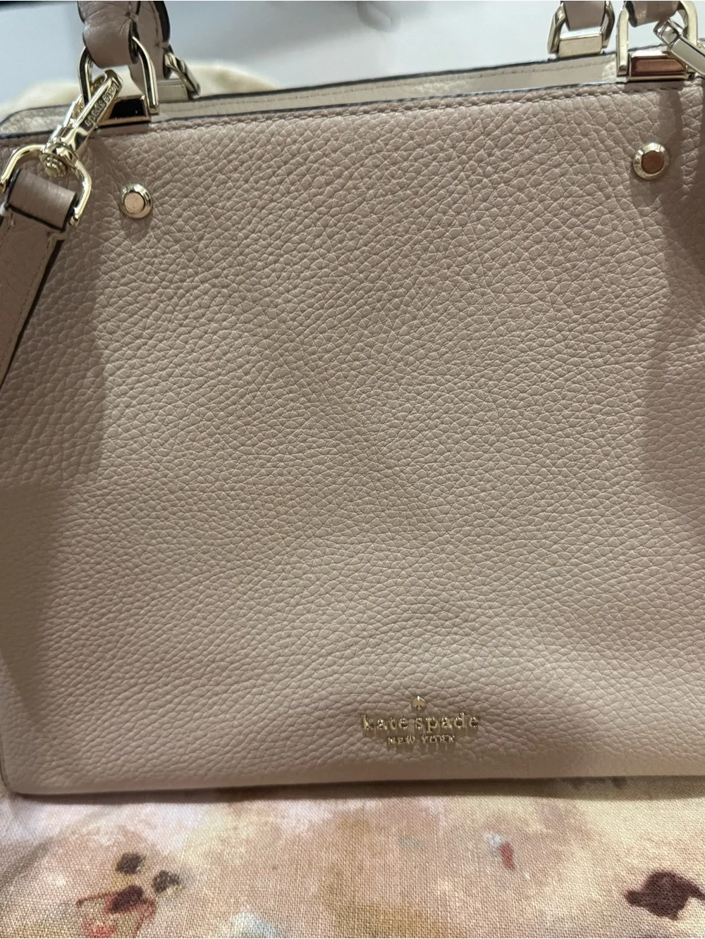 kate spade New York Pebbled Leather Tote in Blush